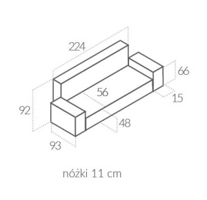Granatowa kanapa skandynawska z funkcją spania Oksana Meble tapicerowane