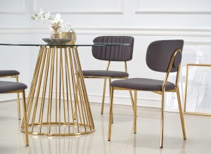 Stół okrągły złote nogi 120 cm Liverpool Meble skrzyniowe