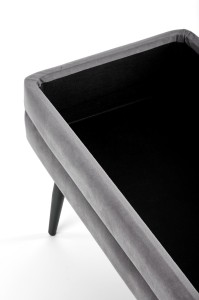 Pufa popielata 80 cm ze schowkiem Velva Halmar