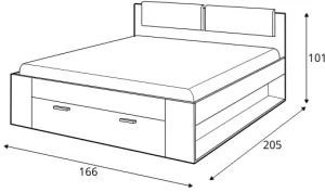 Łóżko 160 ciemny brąz Marcello Meble skrzyniowe