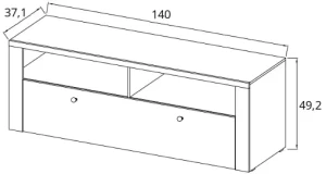 Szafka RTV 140 cm brązowa Jassmin Meble skrzyniowe