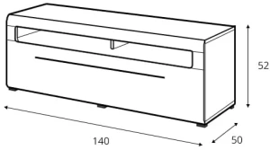 Nowoczesna szafka RTV 140 cm Biały Połysk Tessa Meble skrzyniowe