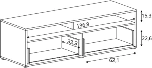 Nowoczesna szafka RTV 140 cm Biały Połysk Tessa Meble skrzyniowe