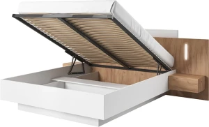 Łóżko 160 cm z pojemnikiem i szafkami nocnymi 3D Meble skrzyniowe