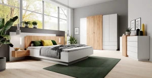 Łóżko 160 cm z pojemnikiem i szafkami nocnymi 3D Meble skrzyniowe