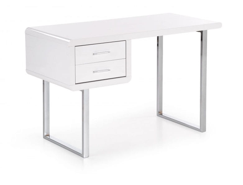 Biurko białe w stylu glamour 120 cm B30 Meble skrzyniowe