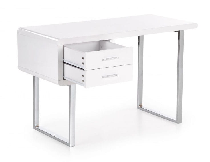 Białe biurko w stylu glamour 120 cm B30
