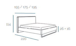 Łóżko tapicerowane z wezgłowiem 140 cm Winter Meble skrzyniowe
