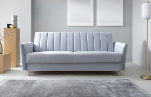 Granatowa kanapa skandynawska z funkcją spania Oksana Meble tapicerowane