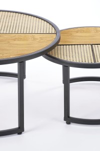 Stolik kawowy okrągły 70 x 70 cm drewniany - Nebraska Meble skrzyniowe