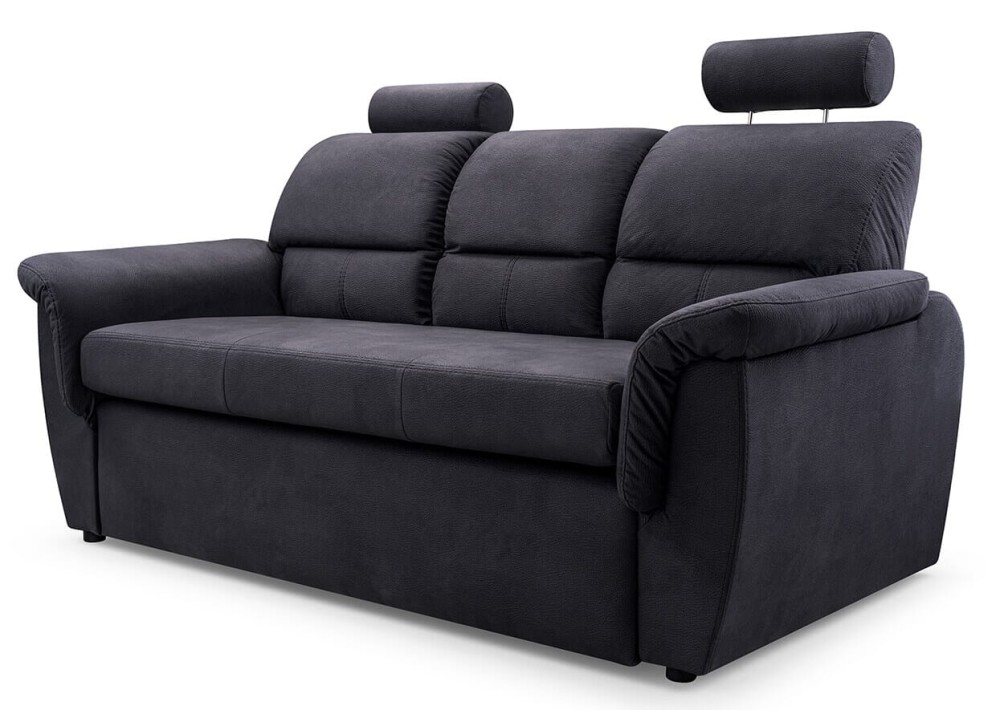 Sofa rozkładana z wysokimi zagłówkami 200 cm czarna Dena Meble tapicerowane