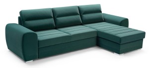Narożnik z funkcją spania 290 cm zielony - Keira