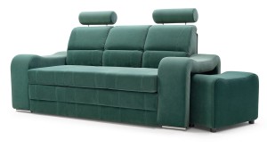 Sofa z pufami turkusowa rozkładana - Vertigo
