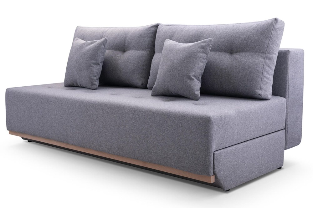 Kanapa z funkcją spania 190 cm szara - Tauro Meble tapicerowane