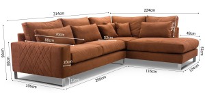 Narożnik 310 x 220 cm granatowy - Cirella Meble tapicerowane