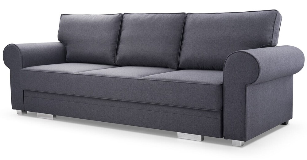 Kanapa 260 cm szara stylowe boki rozkładana - Villaga Meble tapicerowane