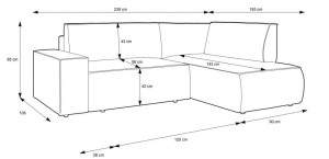 Narożnik 240x200 cm beżowy - Comodo Meble tapicerowane