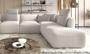 Duży narożnik w kształcie "U" 370 cm beżowy - Candelo XL Wersal