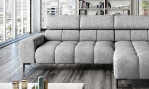 Nowoczesny narożnik z przesuwnym oparciem - Plaza Wersal