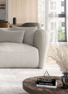 Nowoczesny narożnik z przeszyciami 280x230 cm beżowy - Candelo Wersal