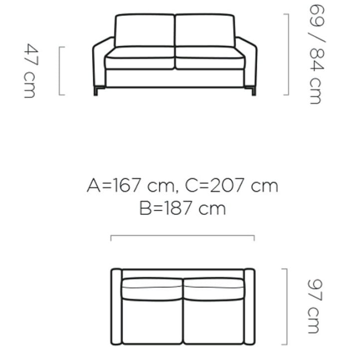 Sofa z materacem 160 cm - Tino