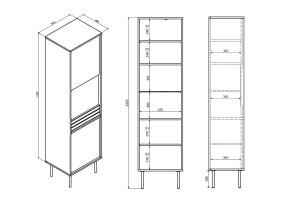 Witryna 50 cm - drewniana – Calista 2 Meble skrzyniowe