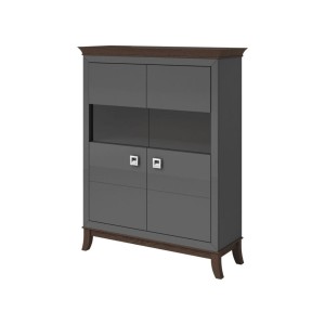 Witryna 120 cm - grafitowa - Isaura S Antracyt Meble skrzyniowe