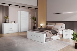 Szafa przesuwna 220 cm - wielokolorowa - Camila M Biały Dąb Meble skrzyniowe