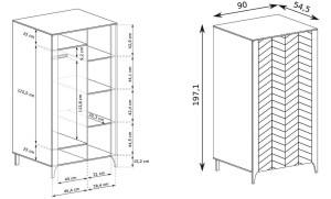 Szafa uchylna 90 cm - beżowa - Flavia Meble skrzyniowe