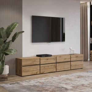 Szafka RTV 230 cm - drewniana - Cintra 2 Dąb Meble skrzyniowe