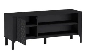 Szafka RTV 140 cm - czarna - Flavia 2 Czarna Meble skrzyniowe