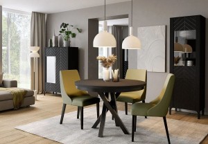 Szafka RTV 140 cm - czarna - Flavia 2 Czarna Meble skrzyniowe