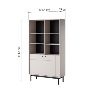 Regał 100 cm szerokości - beżowy - Noria Kaszmir Meble skrzyniowe