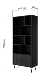 Regał 90 cm szerokości - czarny - Talia Czarny Meble skrzyniowe