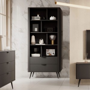 Regał 90 cm szerokości - czarny - Talia Czarny Meble skrzyniowe