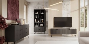 Regał 90 cm szerokości - czarny - Talia Czarny Meble skrzyniowe