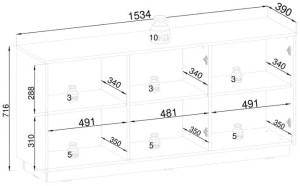 Komoda 150 cm szerokości - naturalna - Edna Meble skrzyniowe