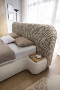 Łóżko sypialniane 160 cm z pojemnikiem naturalne - Boris Meble skrzyniowe