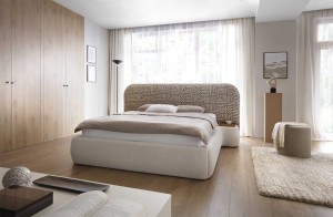 Łóżko sypialniane 160 cm z pojemnikiem naturalne - Boris Meble skrzyniowe