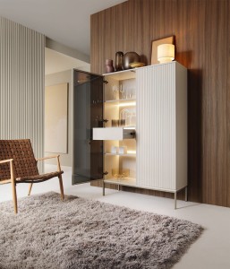 Witryna 100 cm - beżowa – Tempo Meble skrzyniowe