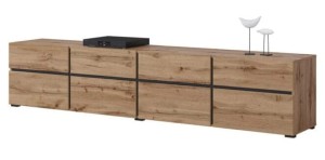 Szafka RTV 230 cm - drewniana - Cintra 2 Dąb Meble skrzyniowe