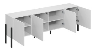 Szafka RTV 200 cm - biała - Catarina 2 Biała Meble skrzyniowe