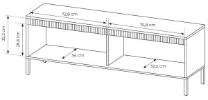 Szafka RTV 150 cm - czarna - Alda Meble skrzyniowe
