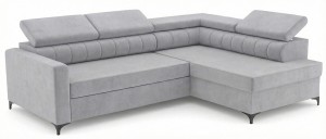 Narożnik szary z regulowanymi zagłówkami na wymiar Madi L