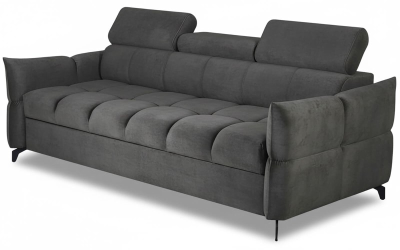 Sofa z głęboko pikowanym siedziskiem czarna - Cloud