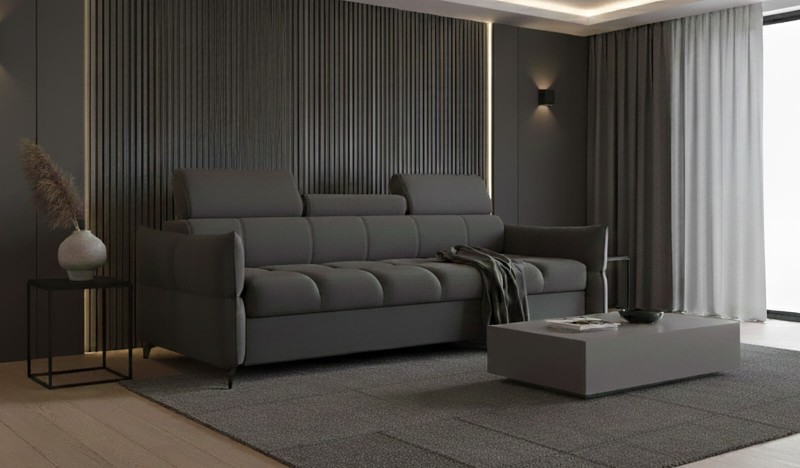 Sofa z głęboko pikowanym siedziskiem czarna - Cloud