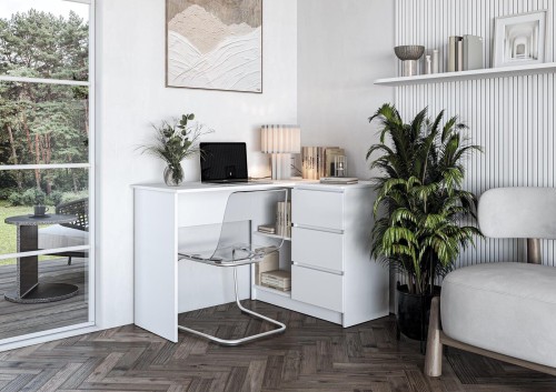 Biurko 120 cm - białe - Alvia