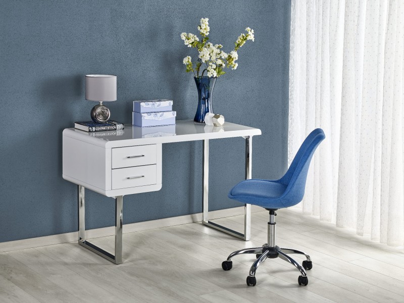 Białe biurko w stylu glamour 120 cm B30