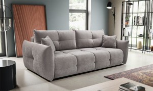 Sofa pikowana popielata 250 cm - Carlos Meble tapicerowane