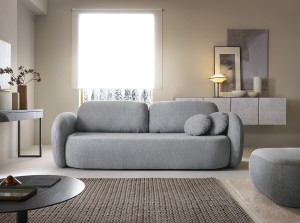 Kanapa 240 cm beżowa rozkładana nowoczesna - Daniel Meble tapicerowane